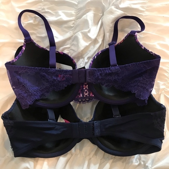 Lot of 2 La Senza Demi Bra Purple Blue 34D NEW - Picture 3 of 5